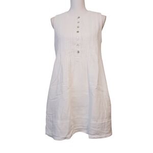 NEW Quince 100% Organic Cotton Gauze Sleeveless Swing Dress White Size S